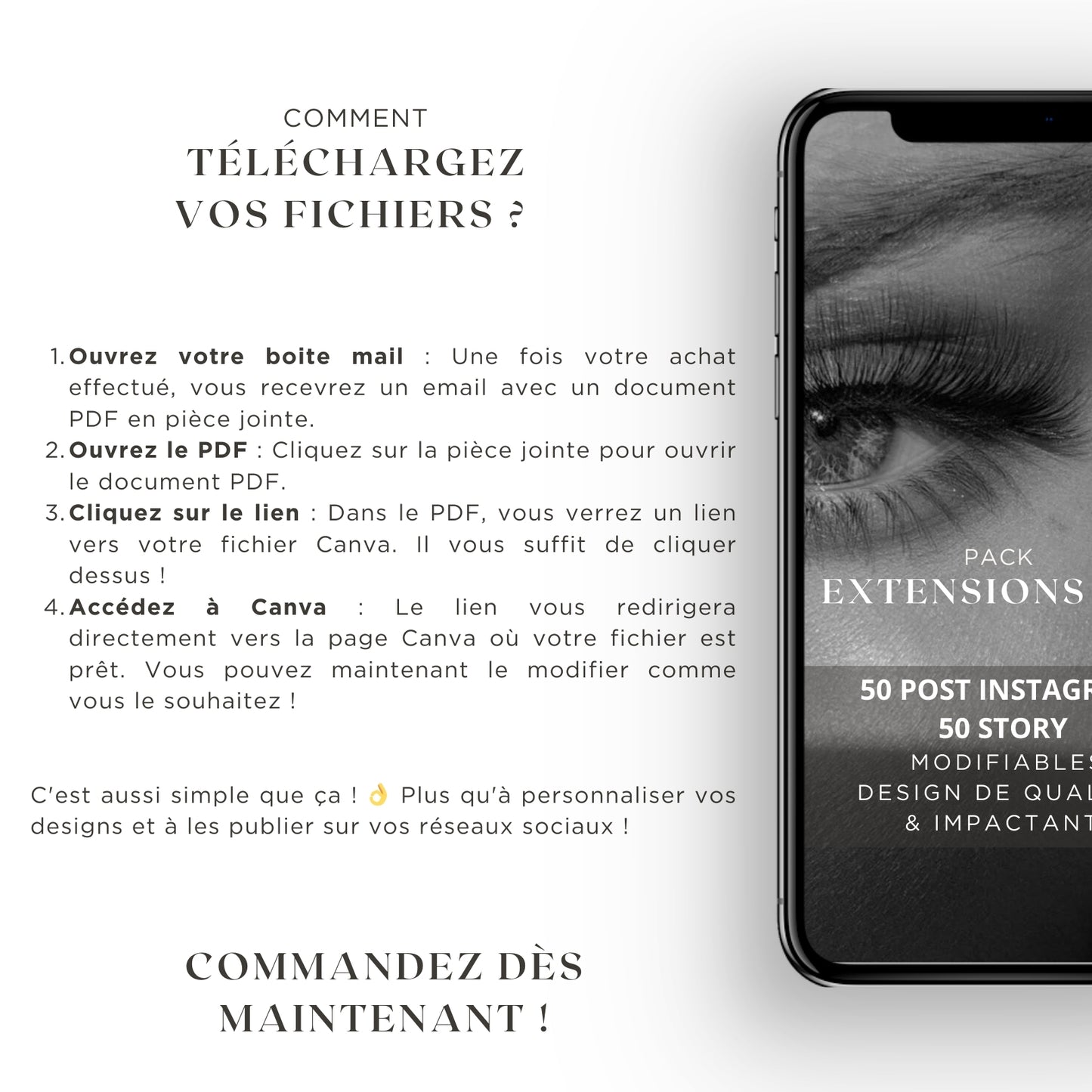 Extension de cils - 50 posts + 50 story