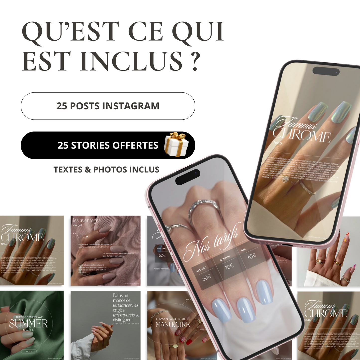Ongles- 25 posts + 25 story