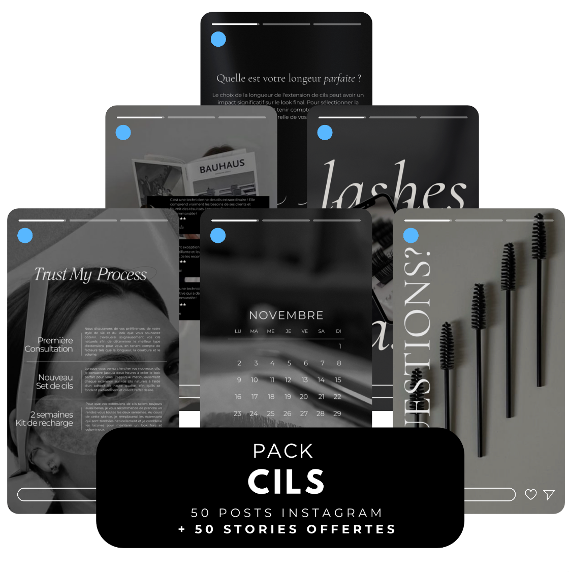 Extension de cils - 50 posts + 50 story