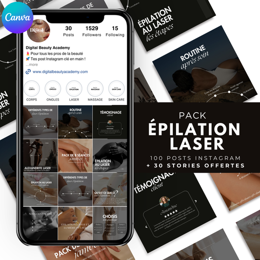 Laser d'épilation - 100 posts + 30 story