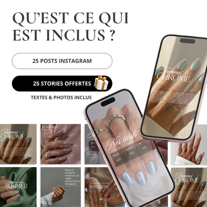 Ongles- 25 posts + 25 story