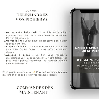 Laser d'épilation - 100 posts + 30 story
